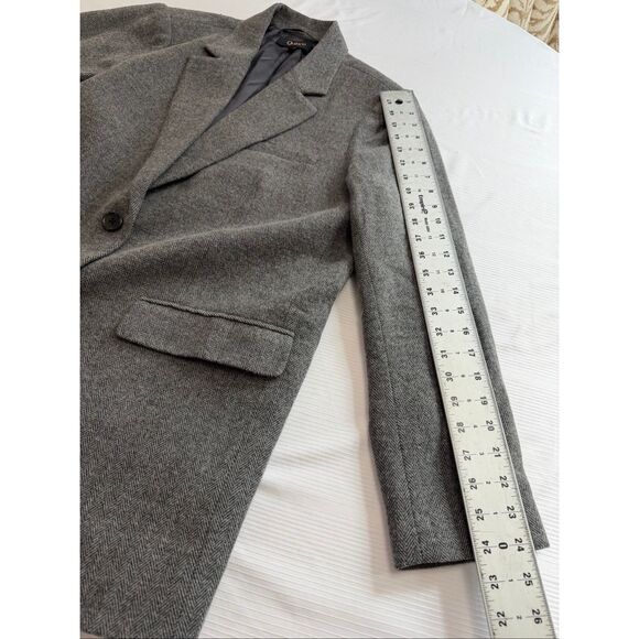 Quince Grey Herringbone Italian Wool Lanificio Nello Gori Blazer Jacket Sz Large - Picture 7 of 12